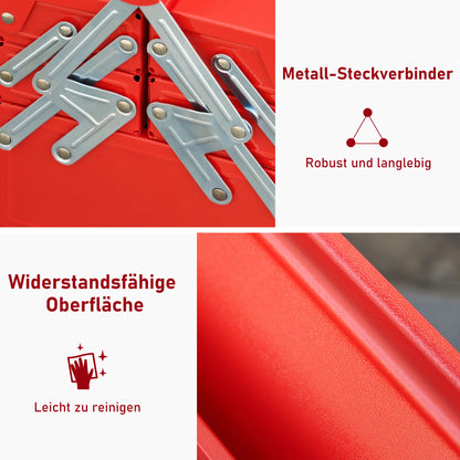 Tool Box Toolbox 5 Compartments Foldable Steel (SPCC) Red 56 x 20 x 41 cm