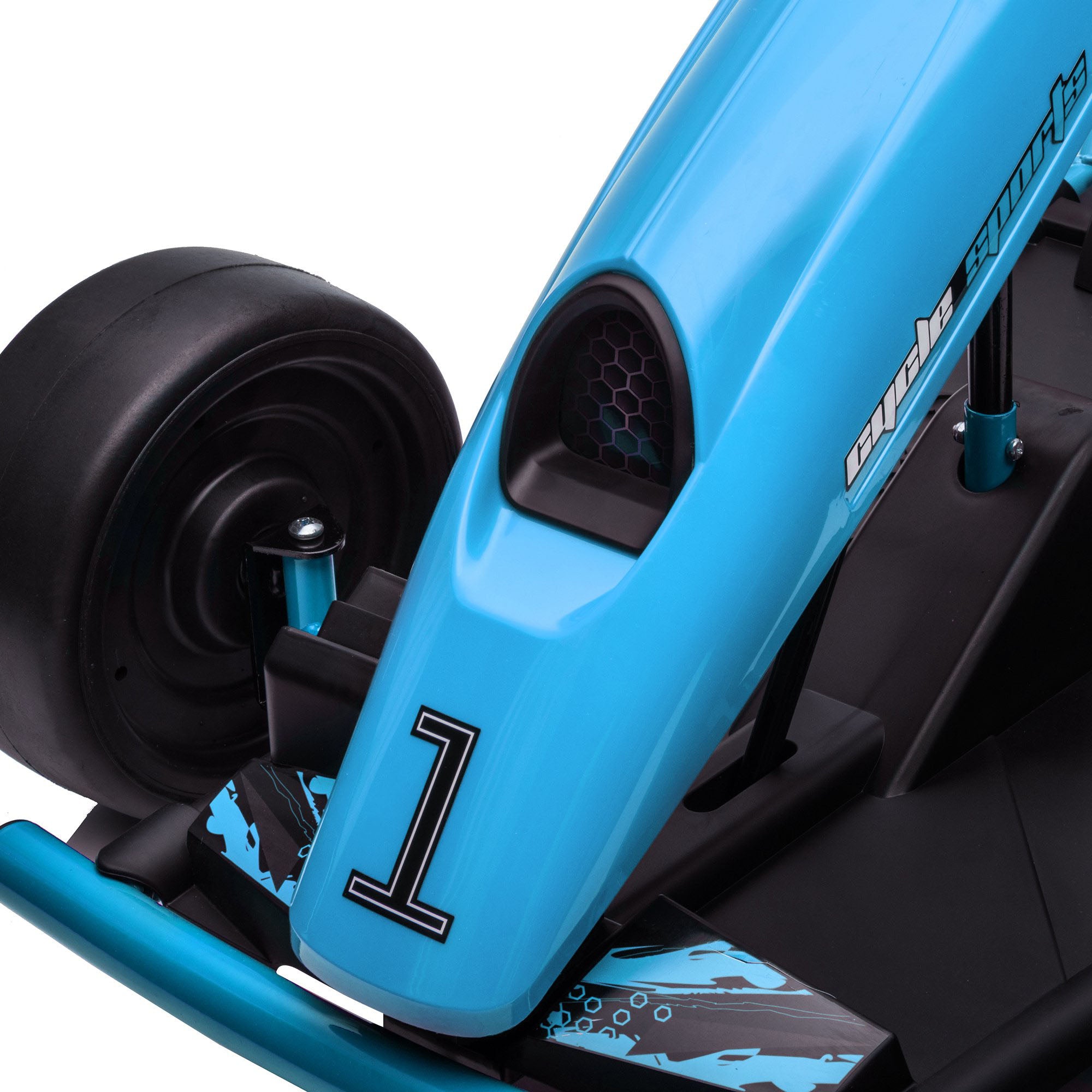 Kids Electric Go-Kart 12V 6-13km/h Drift Kart with Slow Start, Music, Horn, and Seat Belt, Children's Vehicle for 8-12 Years, Blue