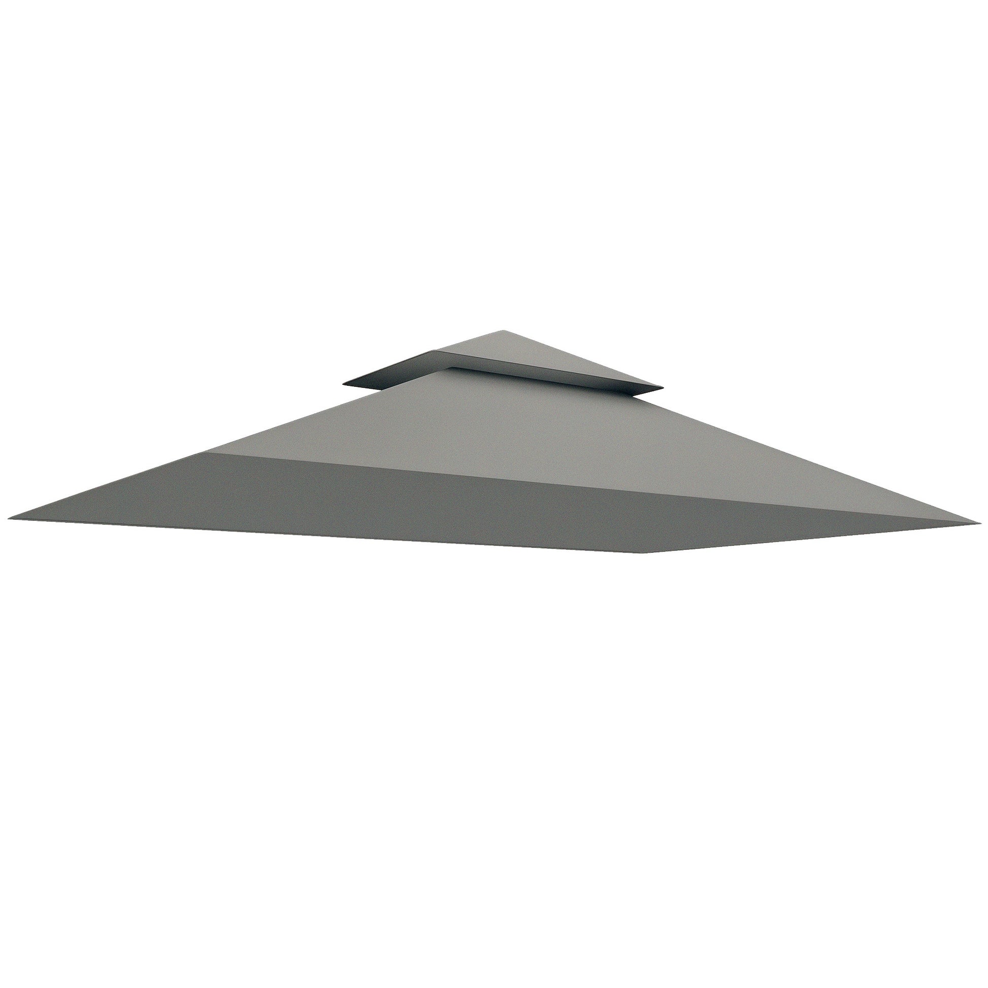 Replacement Canopy for BBQ Gazebo 2.4 x 1.5 m, Replacement Awning for 2-Tier Barbecue Shelter, 160gsm Anti-UV Polyester, Light Gray