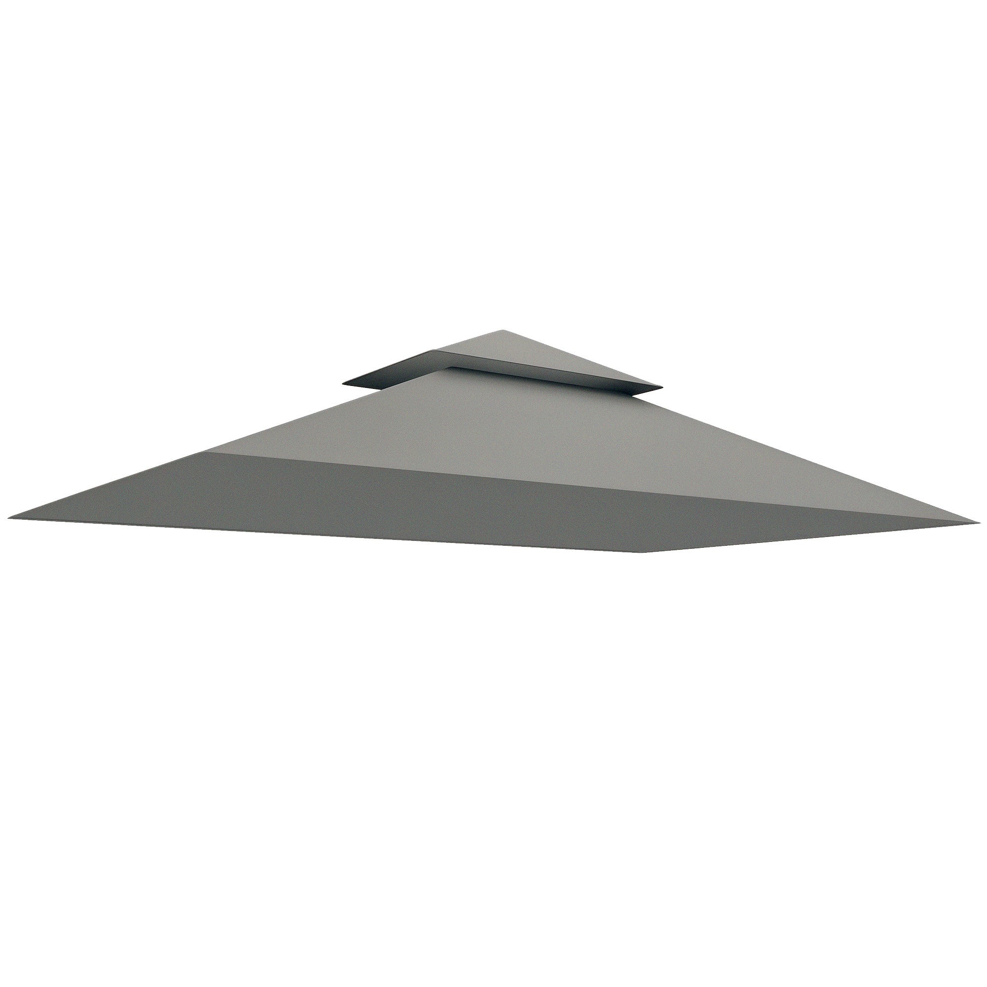 Replacement Canopy for BBQ Gazebo 2.4 x 1.5 m, Replacement Awning for 2-Tier Barbecue Shelter, 160gsm Anti-UV Polyester, Light Gray