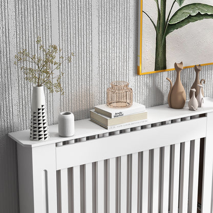 Radiator Cover Modern Radiator Cover Made of MDF for Living Room Bedroom 112x19x81cm White