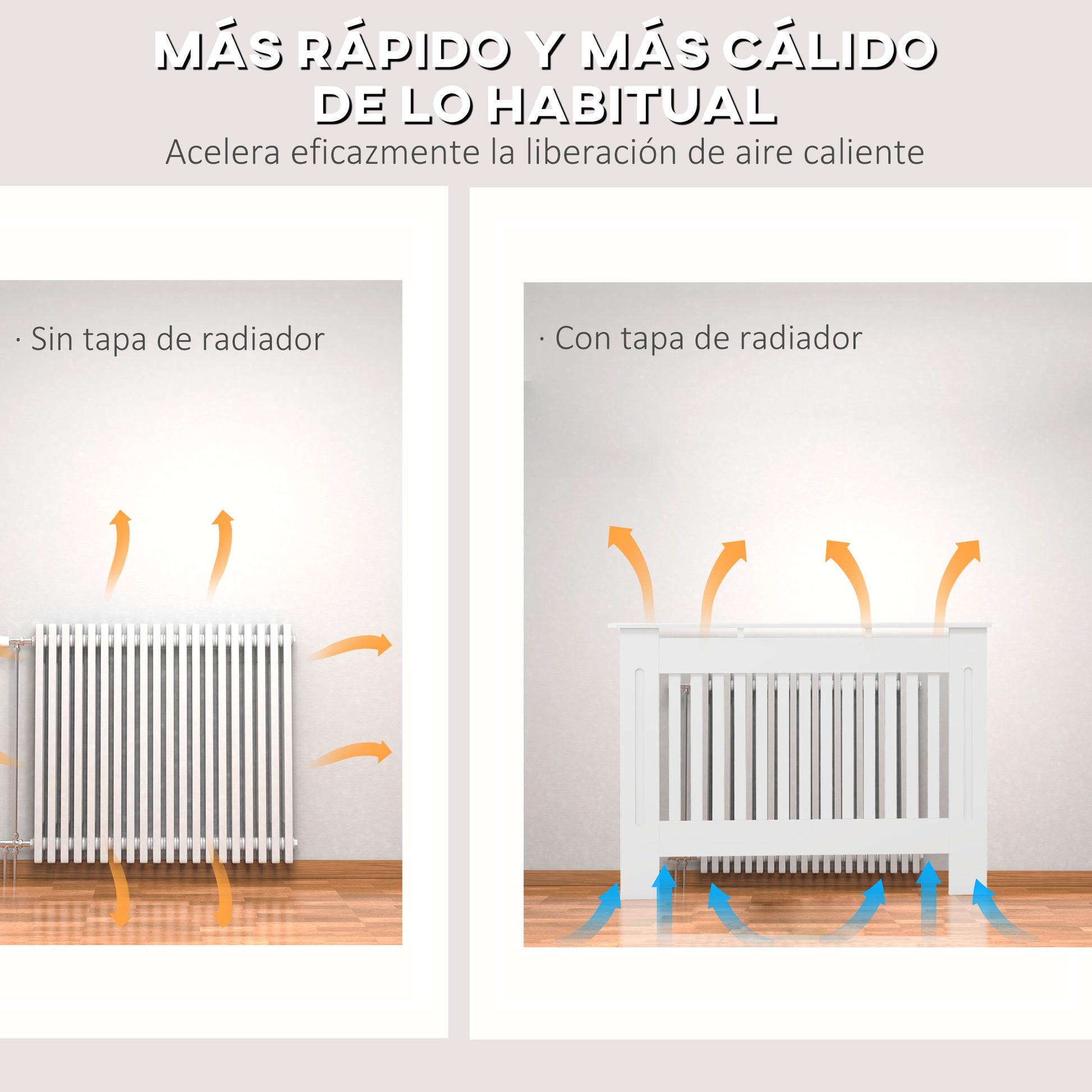 Radiator Cover Modern Radiator Cover Made of MDF for Living Room Bedroom 112x19x81cm White