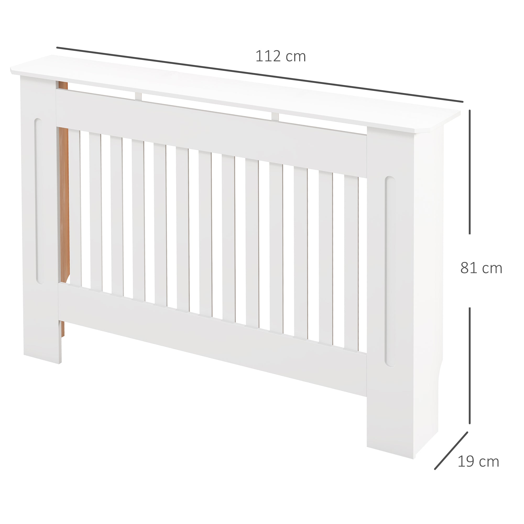 Radiator Cover Modern Radiator Cover Made of MDF for Living Room Bedroom 112x19x81cm White