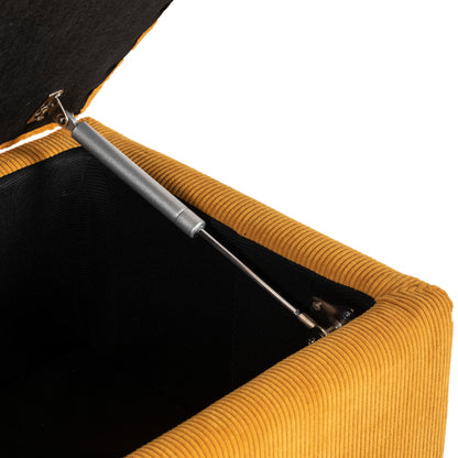 47L Storage Bench with Polyester Upholstery for Bedroom and Entryway, 95x38x45cm, Orange