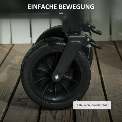 Garden Wagon 120 kg Load Capacity, Foldable Transport Wagon with Removable Tarp, Handle, Wheels, Steering Axle, Cart Wagon Handcart Garden Cart 95 Liter Equipment Wagon for Home Garden, Green