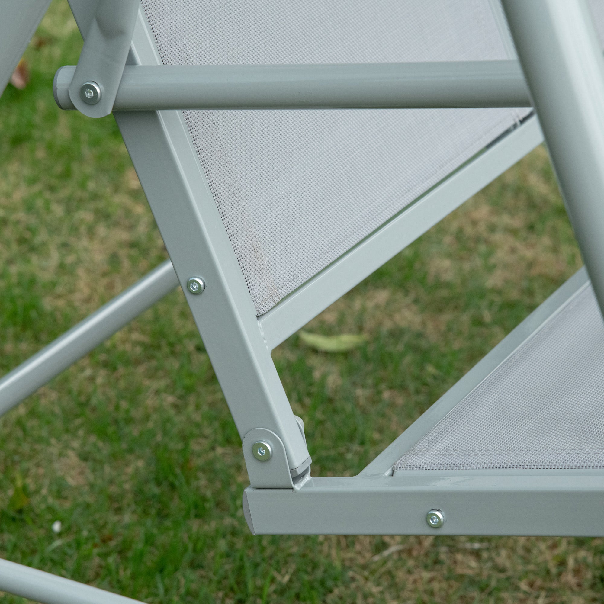 Hollywood Swing with Adjustable Sun Canopy, 3-Seater Garden Swing with Anti-Slip Feet, Swing Bench Loadable up to 240 kg, Lounger for Garden, Terrace, 170x110x153cm, Gray+Silver