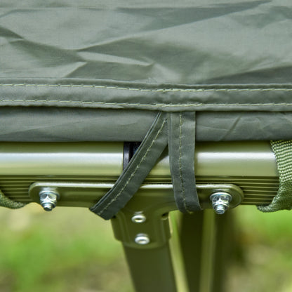 Cot with Tent Elevated Camping Bed with Air Mattress Pump Taffeta Carrying Bag 193 x 136 x 180 cm Guest Bed for 2 Persons up to 160 kg Extra Wide Folding Bed Camping Cot for Outdoor Green