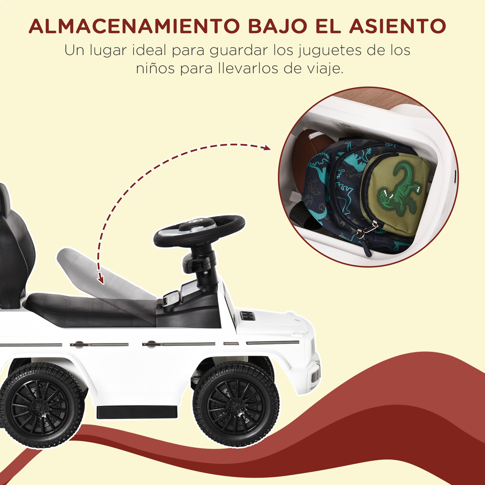 Kids Ride On Toy Car with Mercedes G350 License Ride-On Car for 1-3 Year Olds with Horn Removable Canopy and Guardrail Load 25 kg 85.5x40.5x95 cm White
