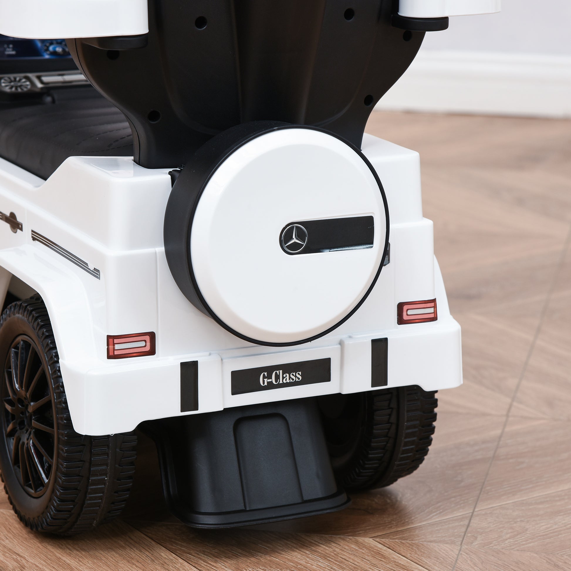 Kids Ride On Toy Car with Mercedes G350 License Ride-On Car for 1-3 Year Olds with Horn Removable Canopy and Guardrail Load 25 kg 85.5x40.5x95 cm White