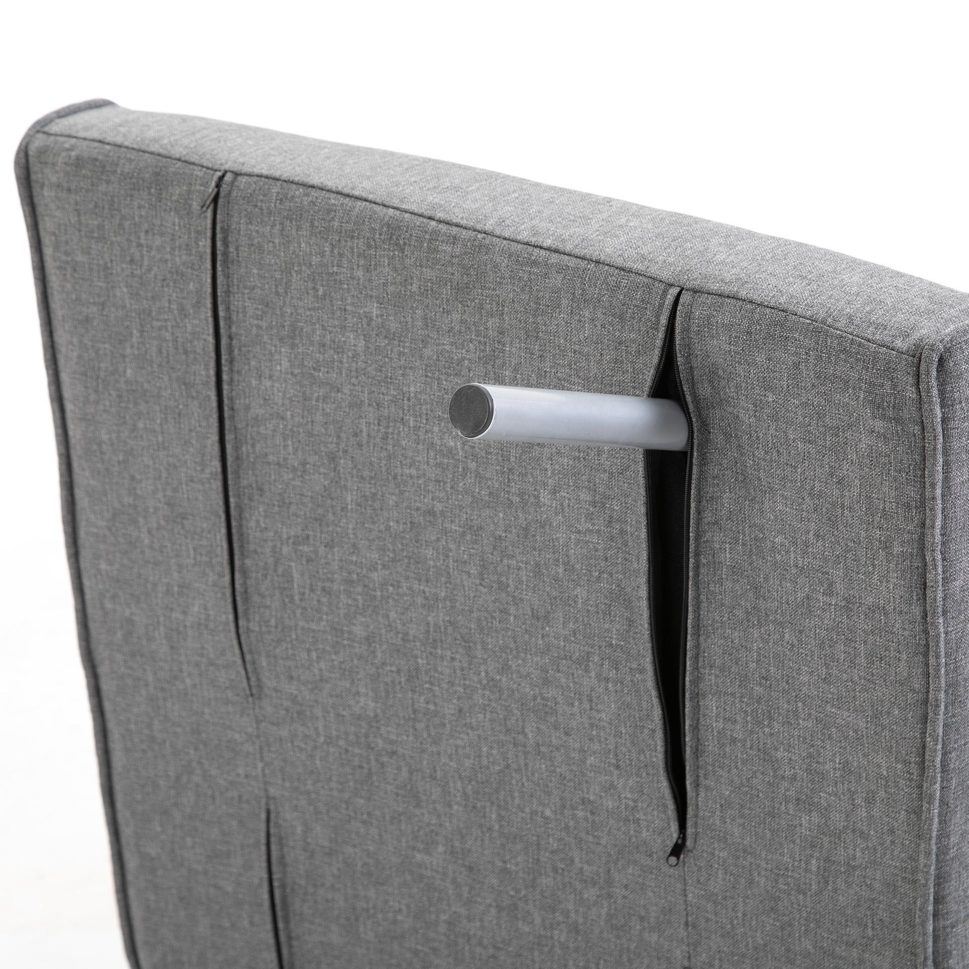 Sleeper Sofa with Armrest 3-in-1 Sleeper Chair Guest Bed Folding Mattress Folding Bed Chaise Lounge Multifunction Linen-like Polyester Grey 65 x 69 x 80 cm