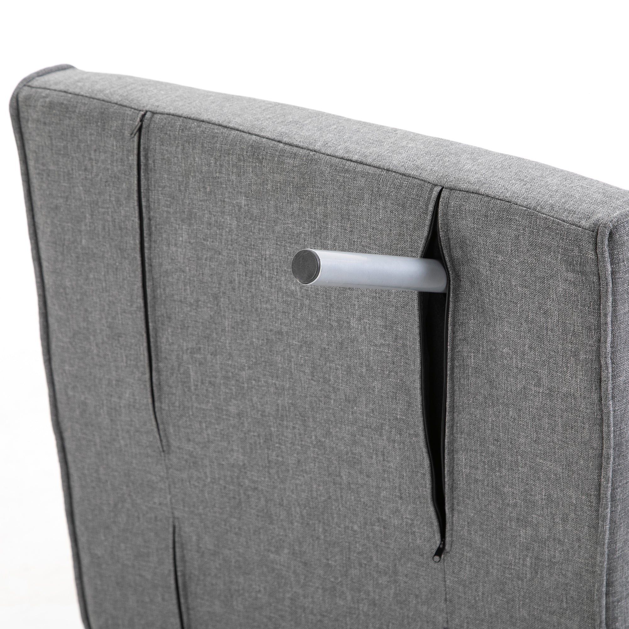 Sleeper Sofa with Armrest 3-in-1 Sleeper Chair Guest Bed Folding Mattress Folding Bed Chaise Lounge Multifunction Linen-like Polyester Grey 65 x 69 x 80 cm