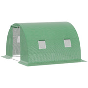 Polytunnel Walk-in Greenhouse 3 x 3 m Greenhouse with 4 Windows Plant Frost Protection Steel Tube Dark Green