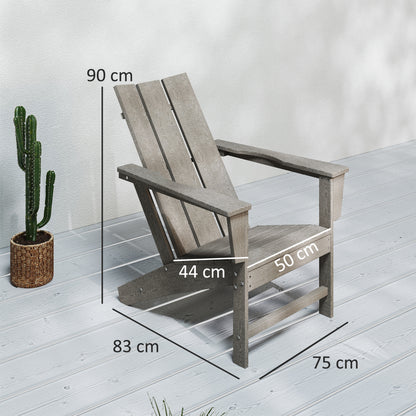 Adirondack Chair Outdoor Garden Chair with Extra Wide Seat 120 kg Capacity for Patio Terrace Balcony 75x83x90 cm Dark Gray
