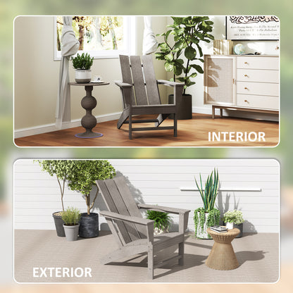 Adirondack Chair Outdoor Garden Chair with Extra Wide Seat 120 kg Capacity for Patio Terrace Balcony 75x83x90 cm Dark Gray