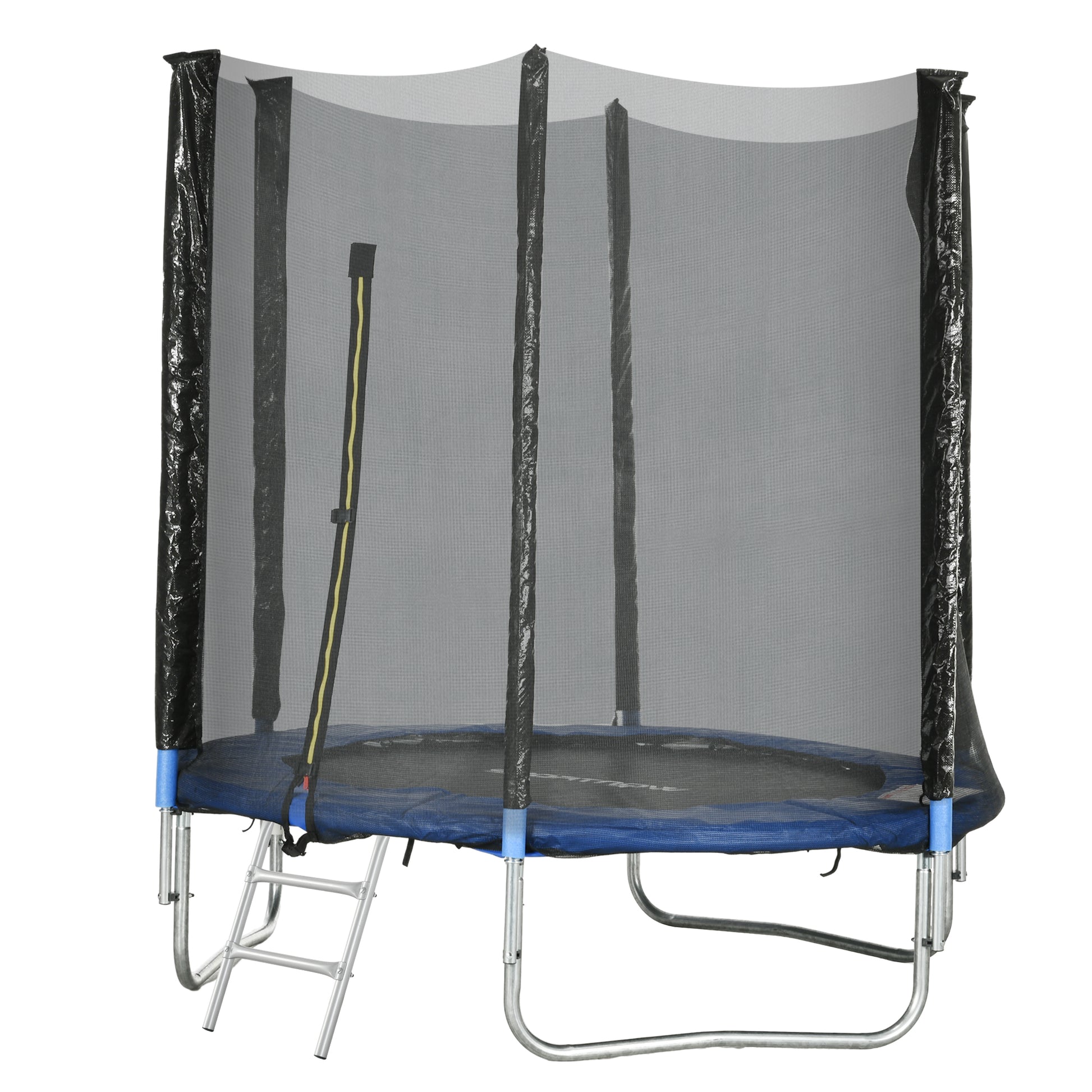SPORTNOW Outdoor Kids Trampoline, 180cm Diameter Garden Trampoline for Children with Safety Net, Padded Poles and Ladder, for Kids, Teens, and Adults