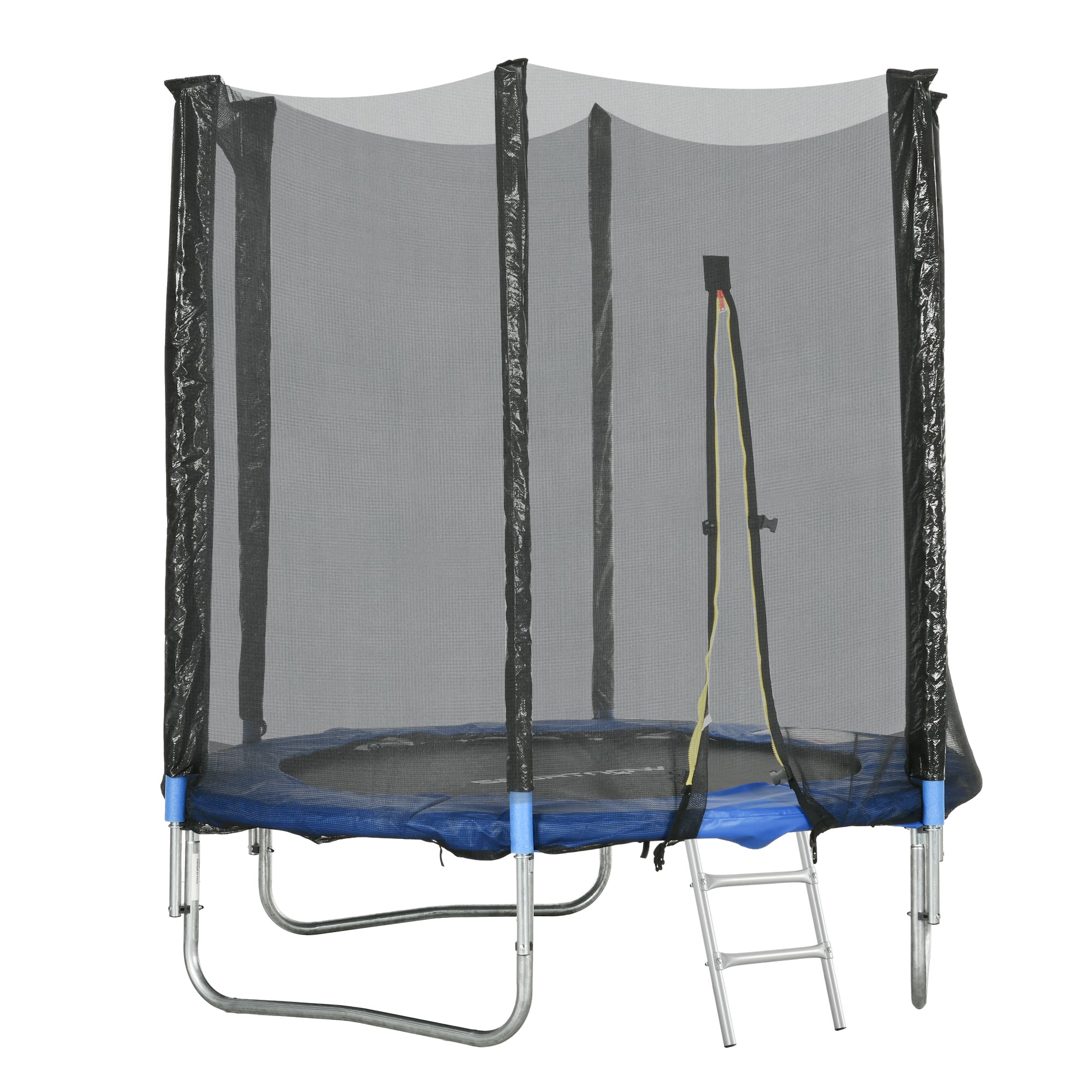 SPORTNOW Outdoor Kids Trampoline, 180cm Diameter Garden Trampoline for Children with Safety Net, Padded Poles and Ladder, for Kids, Teens, and Adults
