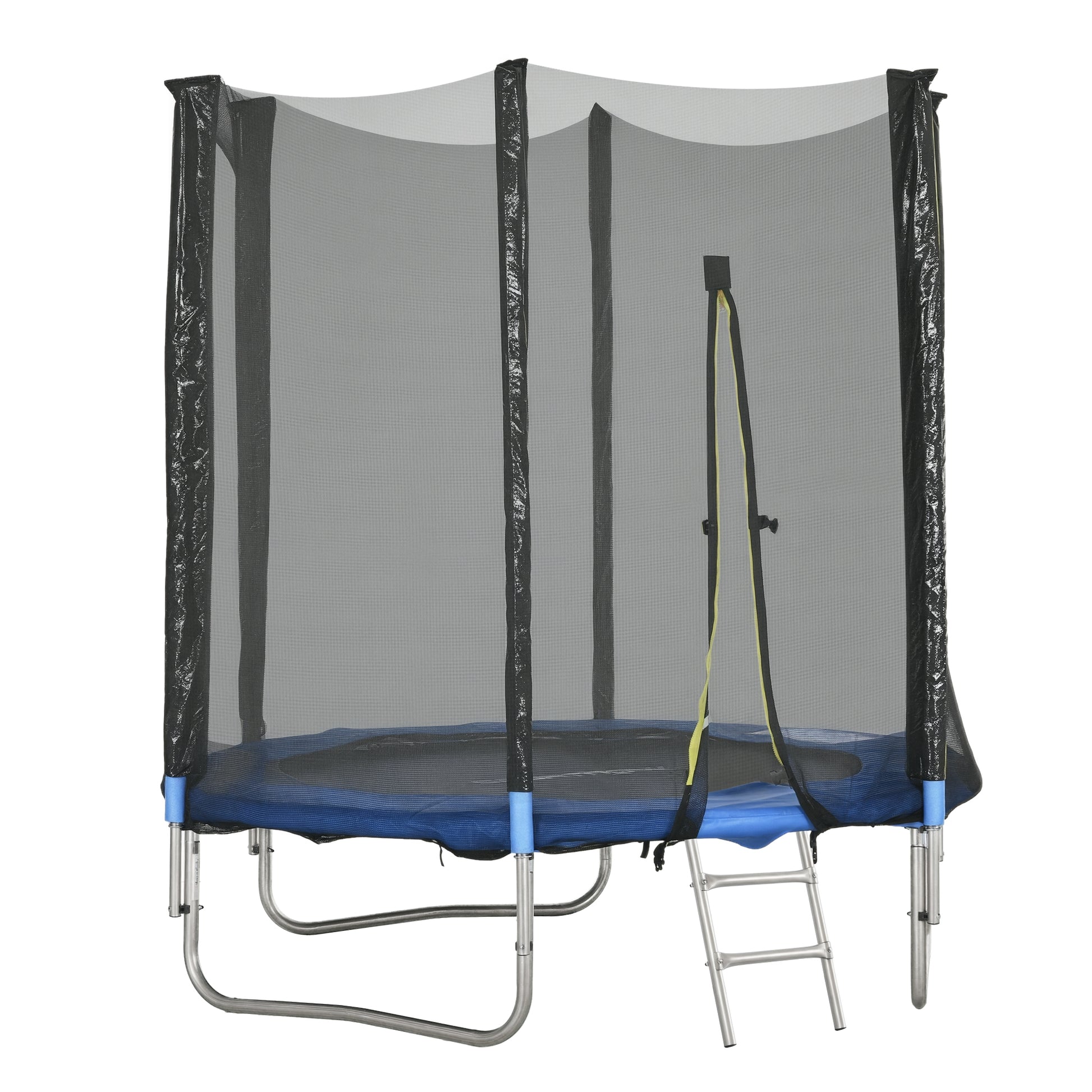 SPORTNOW Outdoor Kids Trampoline, 180cm Diameter Garden Trampoline for Children with Safety Net, Padded Poles and Ladder, for Kids, Teens, and Adults
