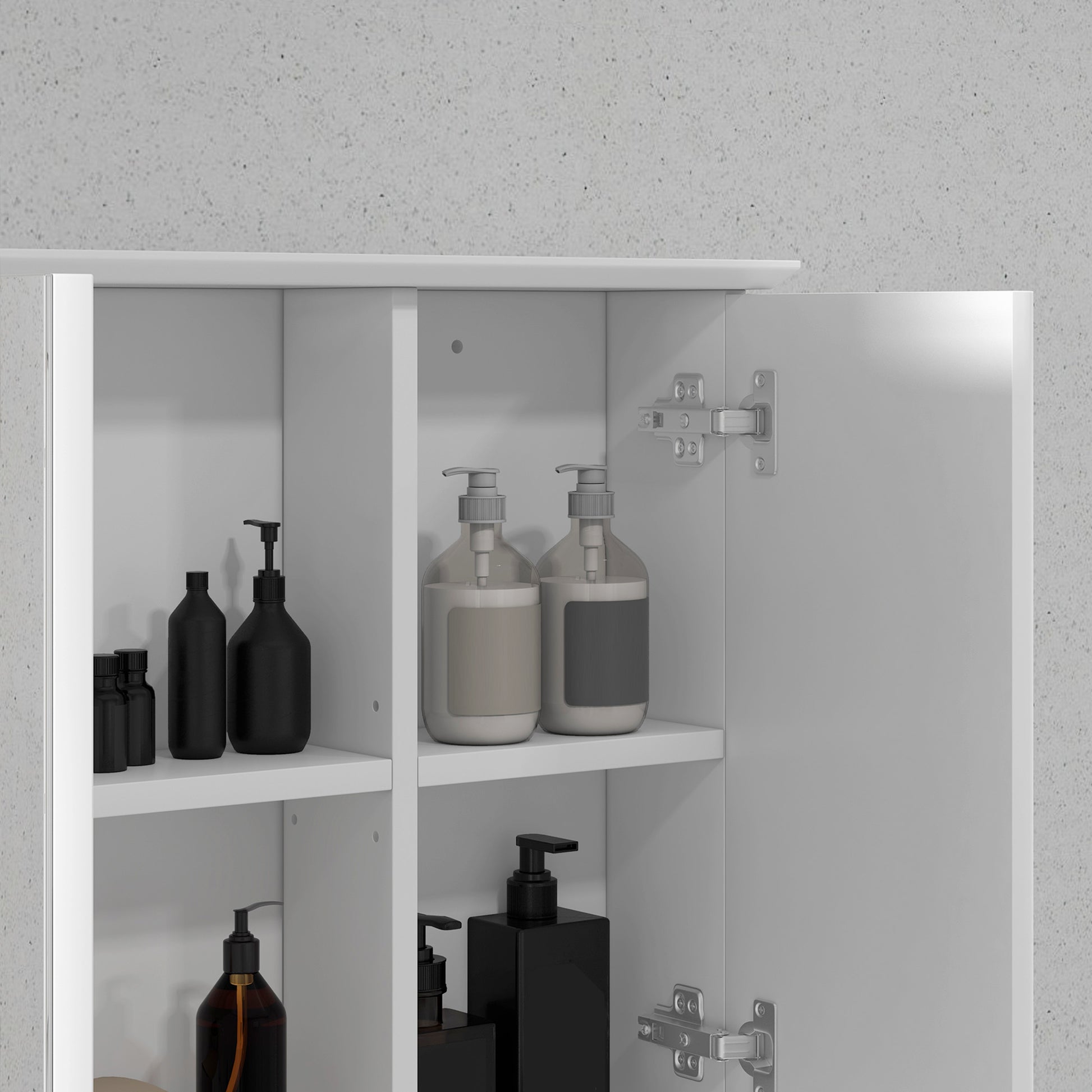 Bathroom Cabinet with Mirror Bathroom Mirror Cabinet with Adjustable Shelf Modern Style Bathroom Furniture 25.6x5.9x19.3 inches White