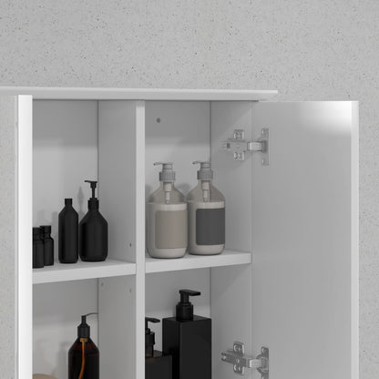 Bathroom Cabinet with Mirror Bathroom Mirror Cabinet with Adjustable Shelf Modern Style Bathroom Furniture 25.6x5.9x19.3 inches White