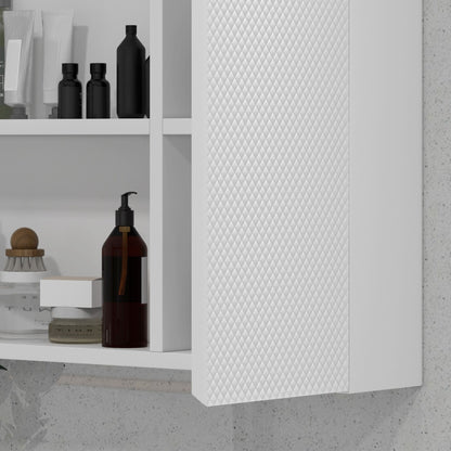 Bathroom Cabinet with Mirror Bathroom Mirror Cabinet with Adjustable Shelf Modern Style Bathroom Furniture 25.6x5.9x19.3 inches White