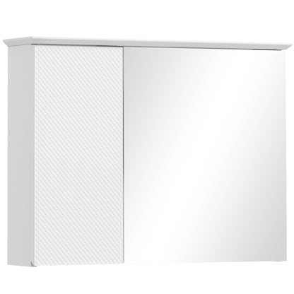 Bathroom Cabinet with Mirror Bathroom Mirror Cabinet with Adjustable Shelf Modern Style Bathroom Furniture 25.6x5.9x19.3 inches White