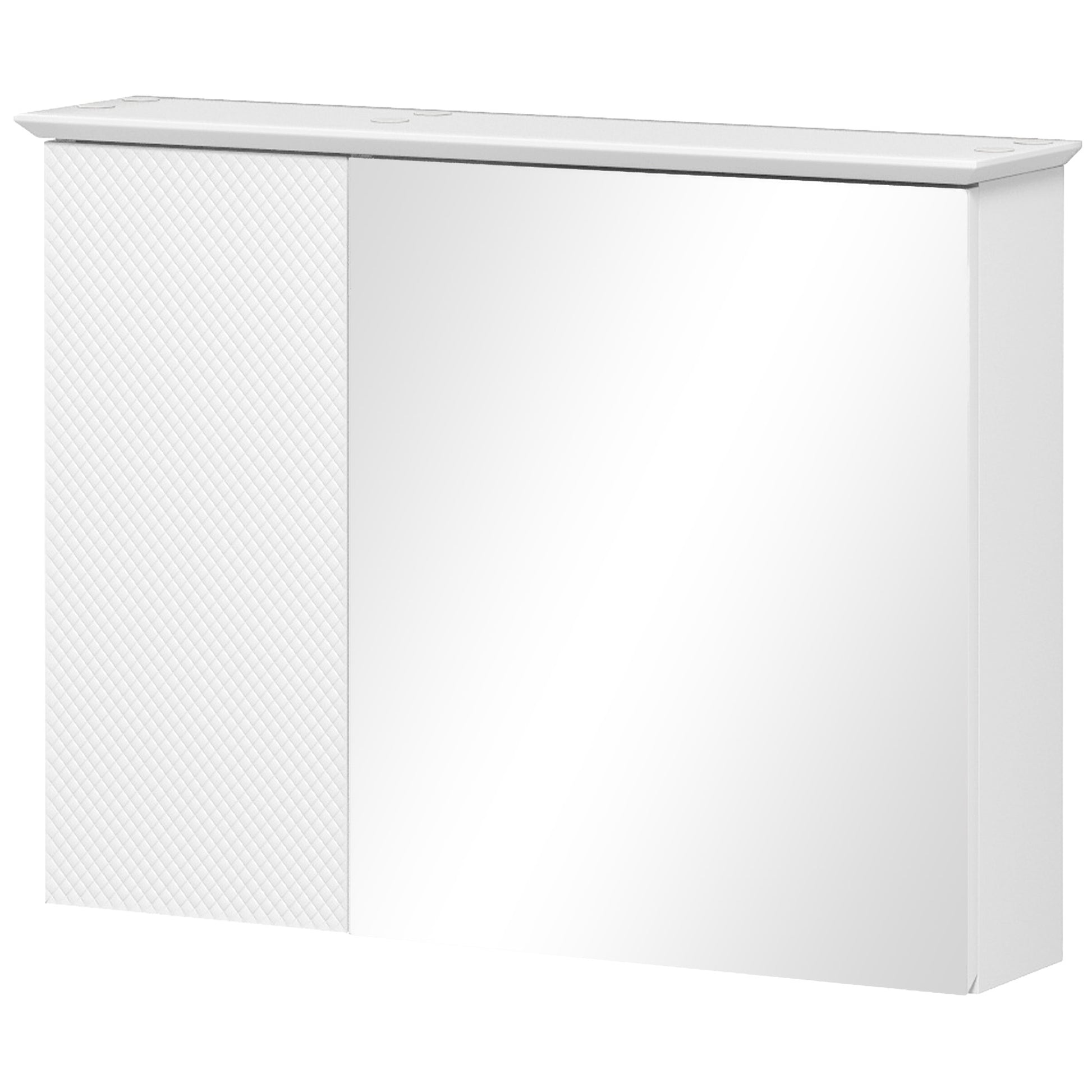 Bathroom Cabinet with Mirror Bathroom Mirror Cabinet with Adjustable Shelf Modern Style Bathroom Furniture 25.6x5.9x19.3 inches White
