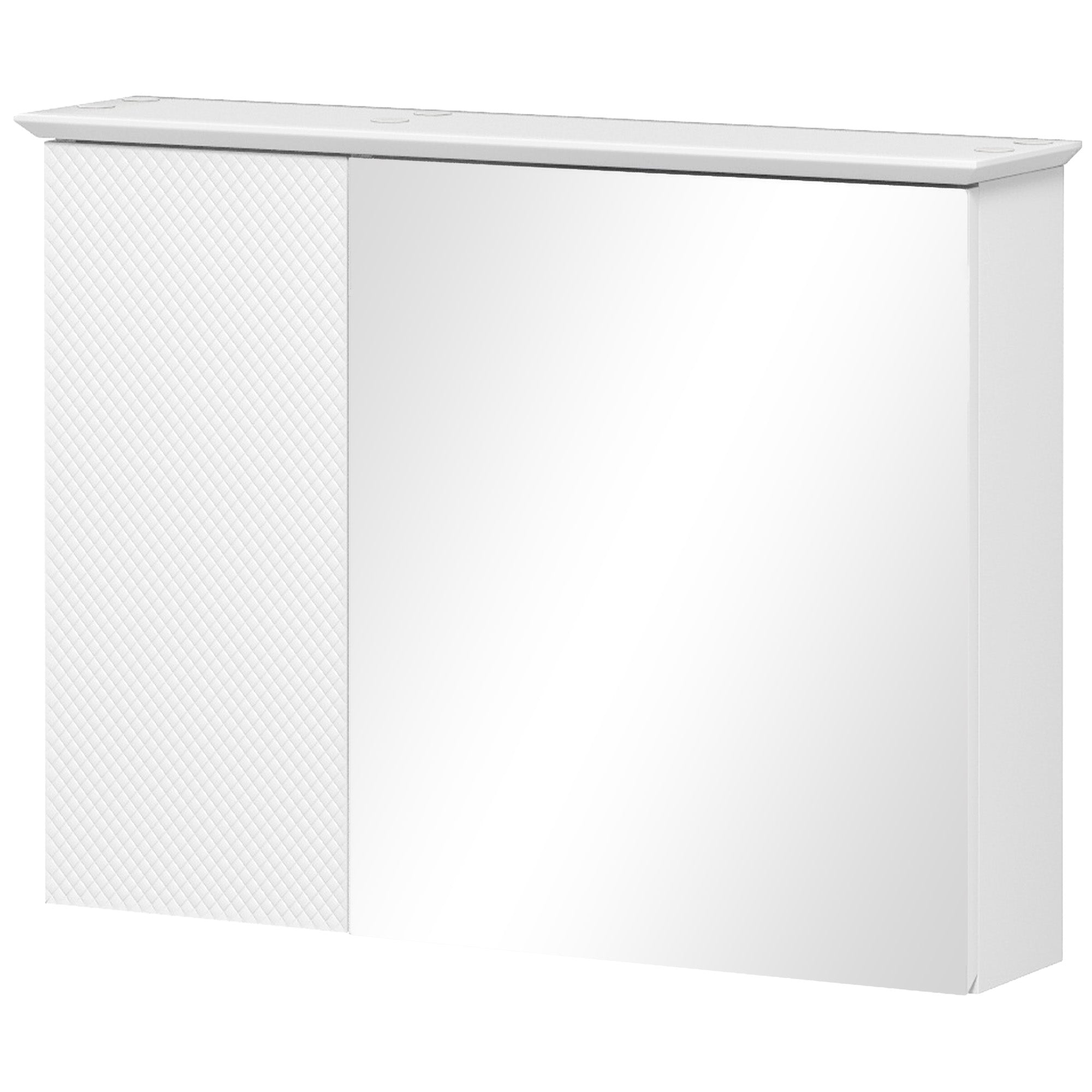 Bathroom Cabinet with Mirror Bathroom Mirror Cabinet with Adjustable Shelf Modern Style Bathroom Furniture 25.6x5.9x19.3 inches White