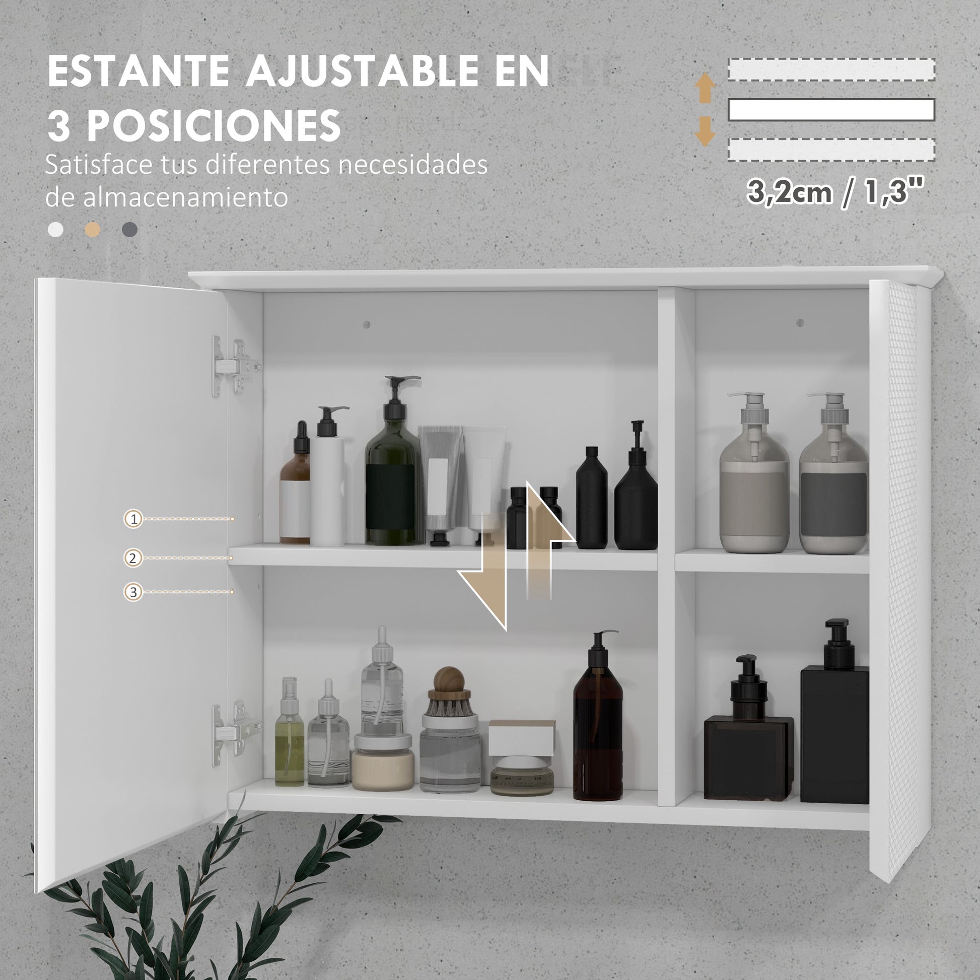Bathroom Cabinet with Mirror Bathroom Mirror Cabinet with Adjustable Shelf Modern Style Bathroom Furniture 25.6x5.9x19.3 inches White