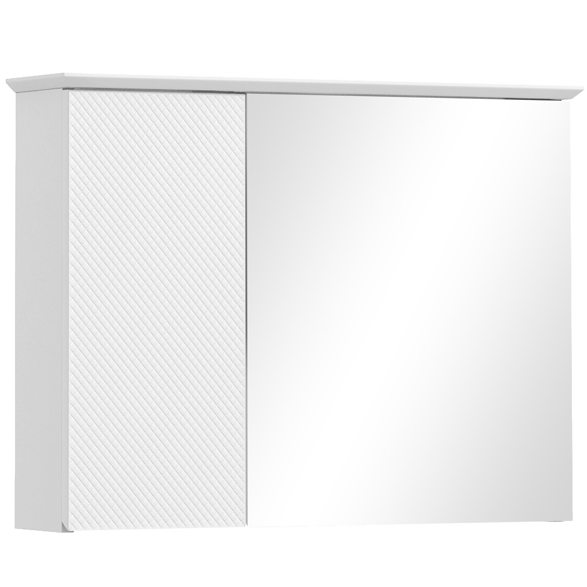 Bathroom Cabinet with Mirror Bathroom Mirror Cabinet with Adjustable Shelf Modern Style Bathroom Furniture 25.6x5.9x19.3 inches White