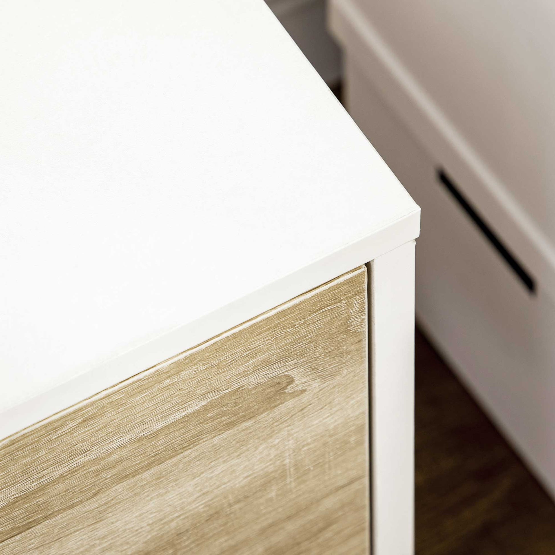 TV Stand with Drawer, 2 Doors, and Compartment TV Stand for TVs up to 50 Inches Sideboard for Living Room Bedroom 110x40x50 cm White and Natural