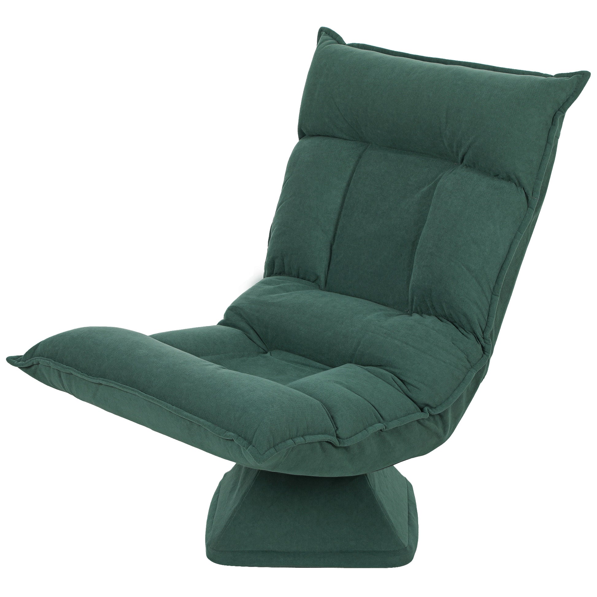 Floor Chair 360° Swivel Floor Seat with 5-Position Adjustable Backrest, Foldable Floor Sofa Meditation Chair Padded Lazy Sofa for Living Room Gaming & Reading Green