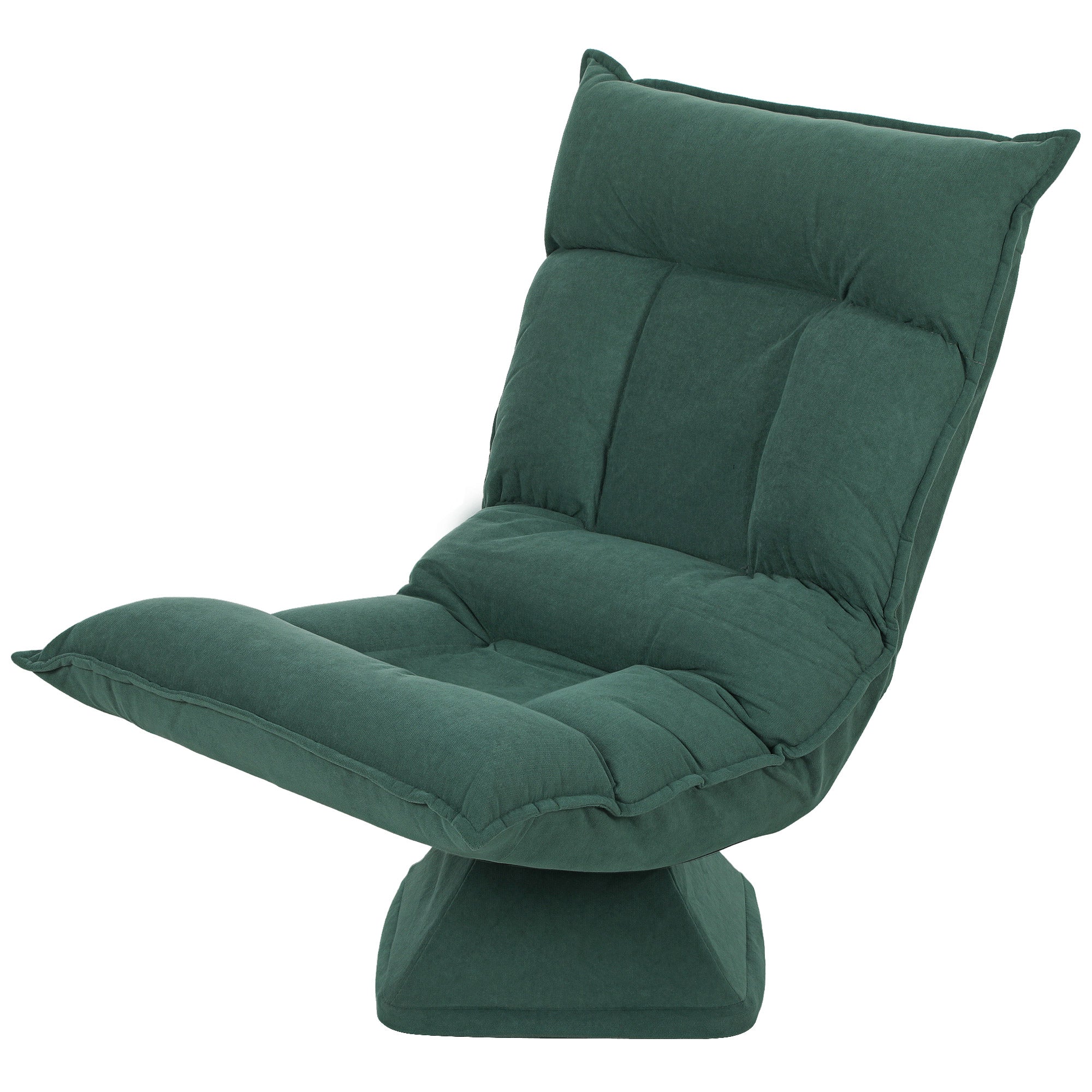 Floor Chair 360° Swivel Floor Seat with 5-Position Adjustable Backrest, Foldable Floor Sofa Meditation Chair Padded Lazy Sofa for Living Room Gaming & Reading Green