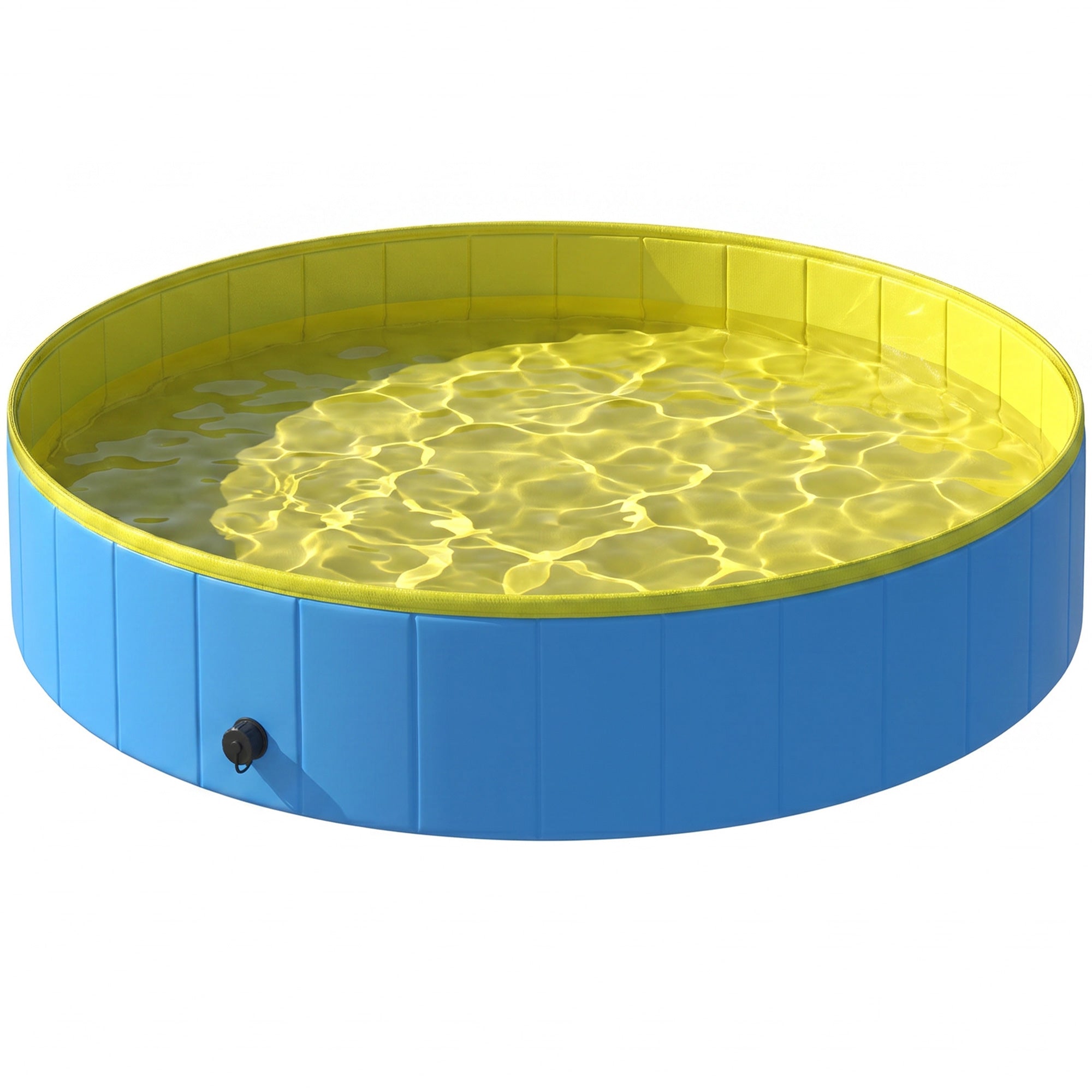 Folding Dog Pool for Large & Extra-Large Dogs, 160 x 30 cm (63" x 11.8"), Non-Slip, Durable Plastic, Blue — Indoor & Outdoor