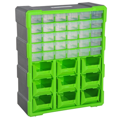 Hardware Organizer Box with 30 Small Drawers and 9 Large Boxes in Plastic 38 x 16 x 47.5cm