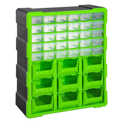Hardware Organizer Box with 30 Small Drawers and 9 Large Boxes in Plastic 38 x 16 x 47.5cm