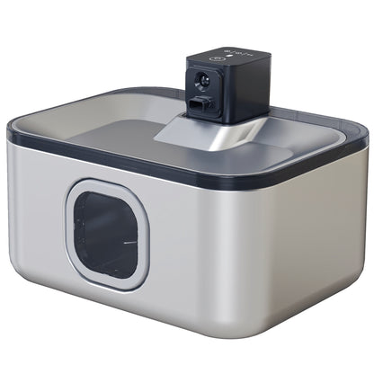 Stainless Steel Cordless Cat Fountain 5L Cat Water Dispenser Automatic Water Fountain for Multiple Pets with LED Light Super Silent Pump Motion Sensor and 3-Stage Filter