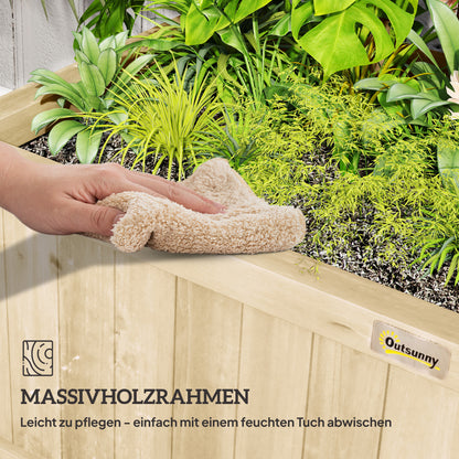 Raised Planter Box with Trellis & Roof, Wooden Garden Planter for Climbing Plants, 90 x 45 x 183 cm (35.4" x 17.7" x 72.0")