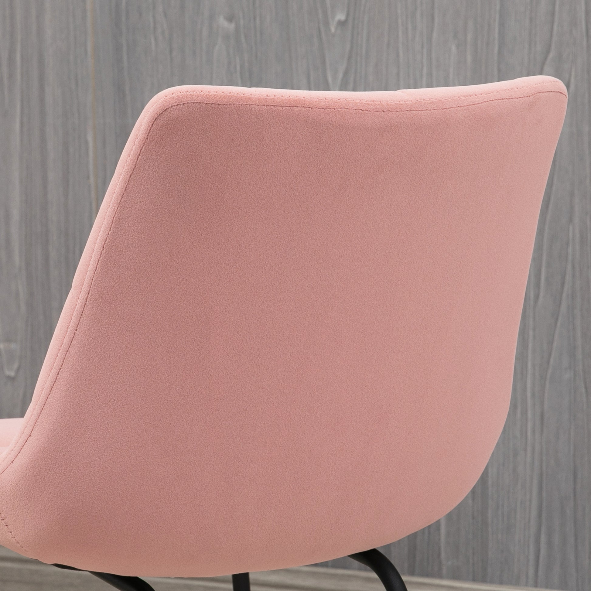 Set of 2 Dining Chairs Kitchen Chairs Upholstered Chairs with Backrest, Velvet Seat Cover, for Living Room, in Retro Design, Steel Legs, Pink 50 x 61 x 79 cm