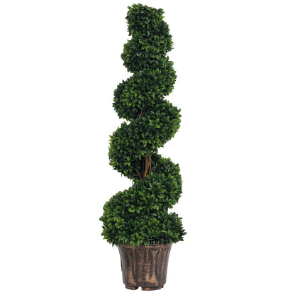 Artificial Spiral Boxwood Plant (Ø32cm x 120cm), Green Decor for Indoor and Outdoor, with Included Pot