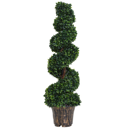 Artificial Spiral Boxwood Plant (Ø32cm x 120cm), Green Decor for Indoor and Outdoor, with Included Pot