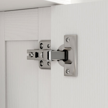 Bathroom Wall Cabinet Hanging Bathroom Cabinet with Shelves 2 Doors with Arched Design Golden Handles 60x20x60 cm White