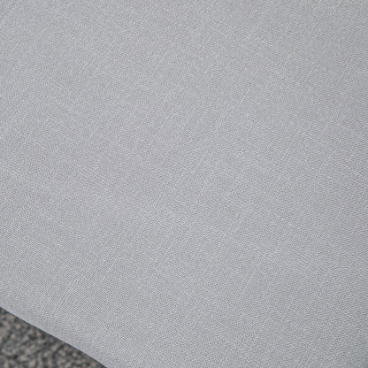 Footstool Ottoman with Linen Look, Upholstered Footrest with Wooden Legs, Entryway Bench for Living Room, Bedroom, Gray, 68 x 38 x 42 cm