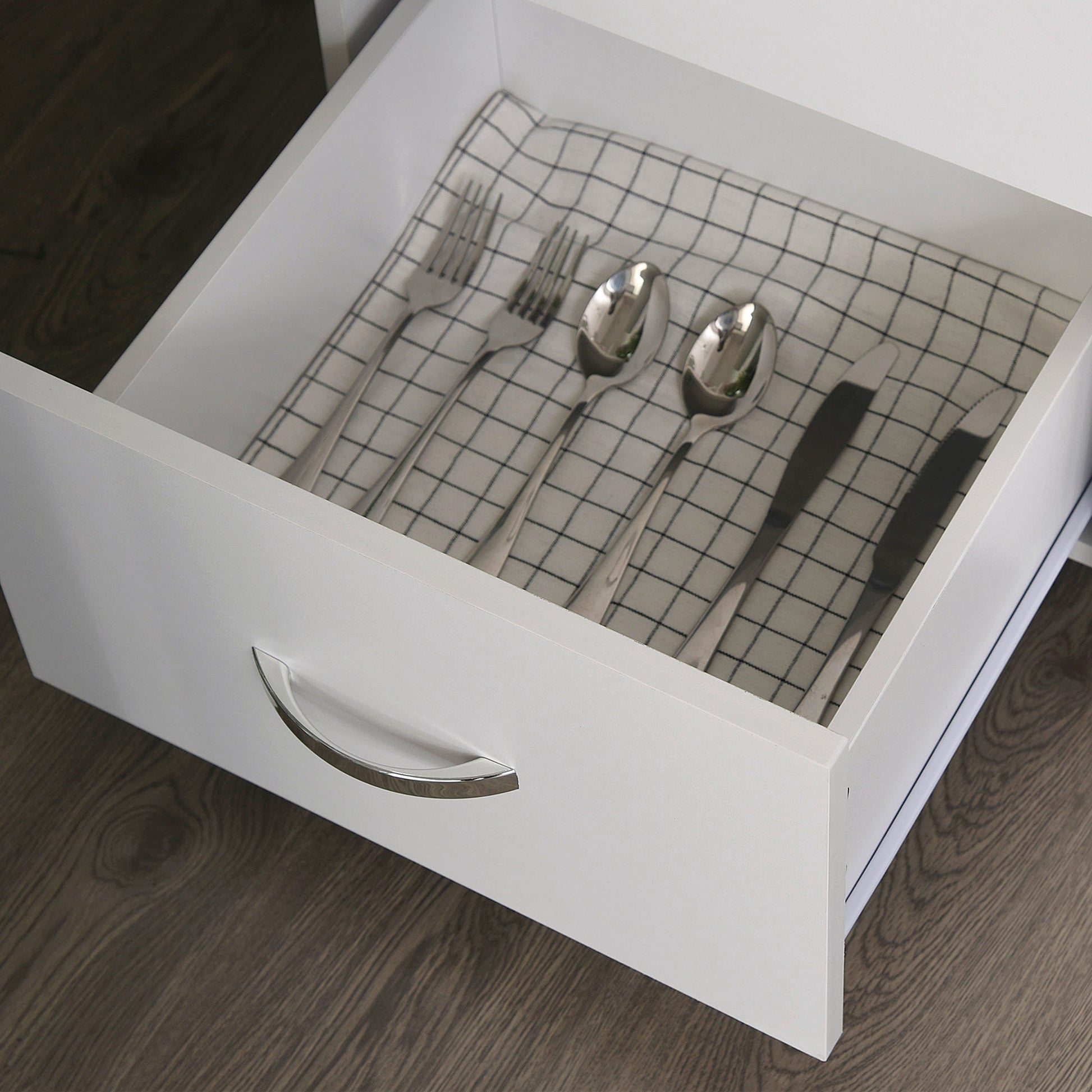 Kitchen Pantry Modern Kitchen Cabinet with 3 Drawers, 3 Doors, and Adjustable Shelves Auxiliary Furniture for Dining Room Living Room 31.5x15.5x72.2 inches White