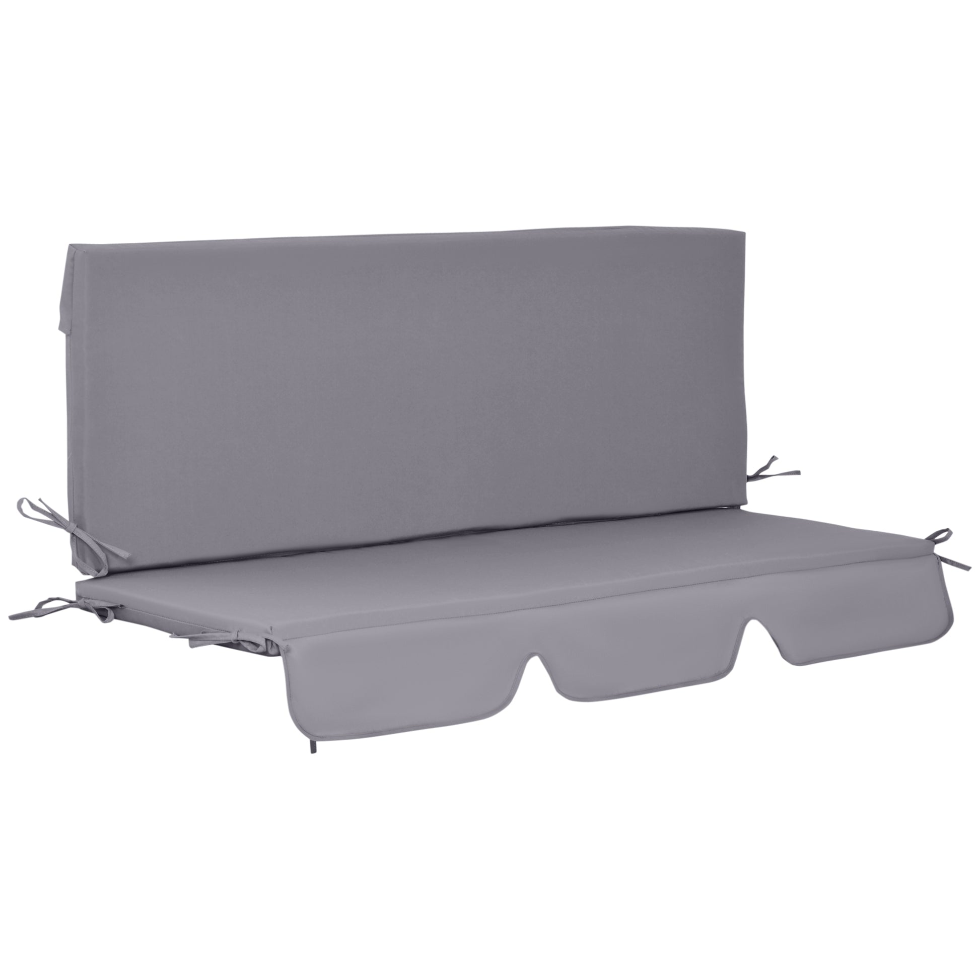 2-Piece Swing Chair Cushion 51.18x17.72x1.97 inches Padded Seat and Back Cushion for Garden Terrace Balcony Outdoor Gray