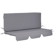 2-Piece Swing Chair Cushion 51.18x17.72x1.97 inches Padded Seat and Back Cushion for Garden Terrace Balcony Outdoor Gray