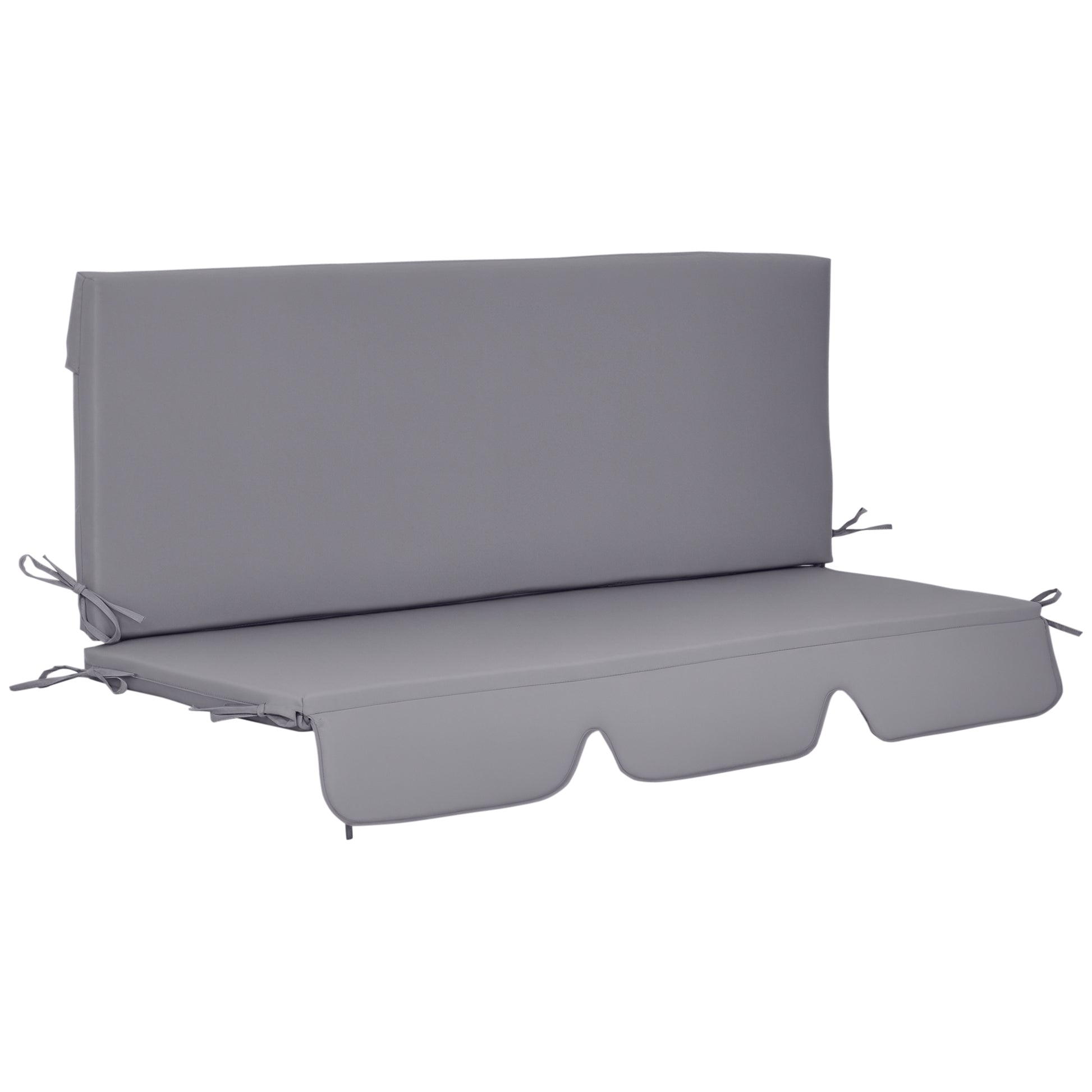 2-Piece Swing Chair Cushion 51.18x17.72x1.97 inches Padded Seat and Back Cushion for Garden Terrace Balcony Outdoor Gray