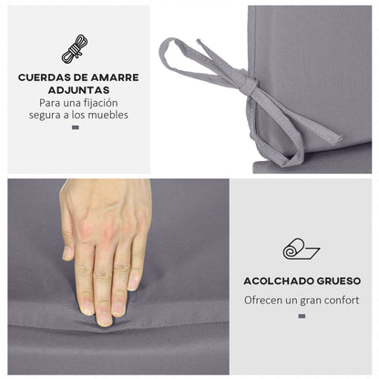 2-Piece Swing Chair Cushion 51.18x17.72x1.97 inches Padded Seat and Back Cushion for Garden Terrace Balcony Outdoor Gray