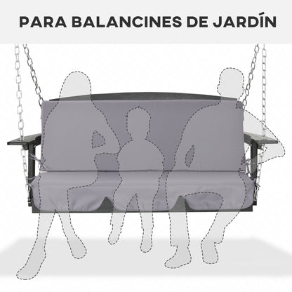 2-Piece Swing Chair Cushion 51.18x17.72x1.97 inches Padded Seat and Back Cushion for Garden Terrace Balcony Outdoor Gray