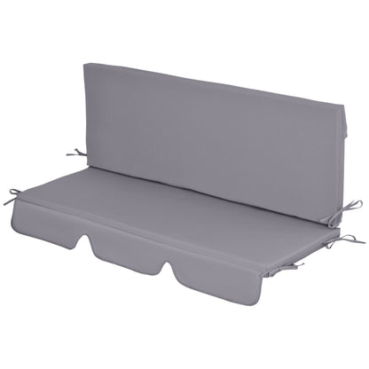 2-Piece Swing Chair Cushion 51.18x17.72x1.97 inches Padded Seat and Back Cushion for Garden Terrace Balcony Outdoor Gray