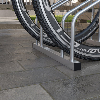 SPORTNOW Bike Rack 2-Bike Storage Stand Tire Width up to 61mm dim. 50L x 34W x 27.5H cm Silver Steel